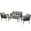 Rattan Garden Furniture Set 4 Piece Outdoor Patio Furniture With Tempered Glass Table And Chairs Indoor Balcony Conservatory Set
