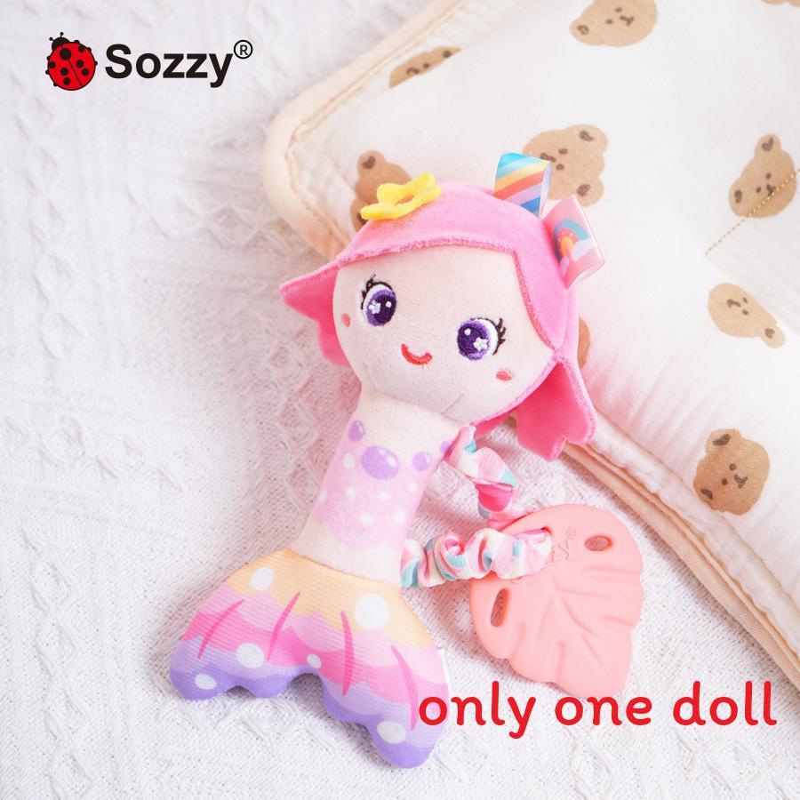 

Baby Mermaid Rattle Toy With Soft Plush Material For Sensory Development And Parentchild Interaction Pink