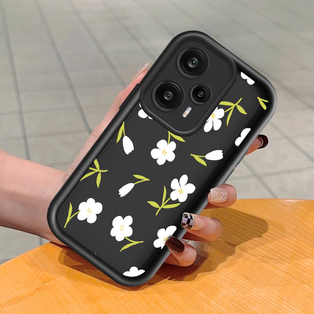 Soft Silicone Square Ladder Printing Pattern Phone Casing Full Cover Camera Shockproof Protection Rubber Case for Xiaomi Redmi