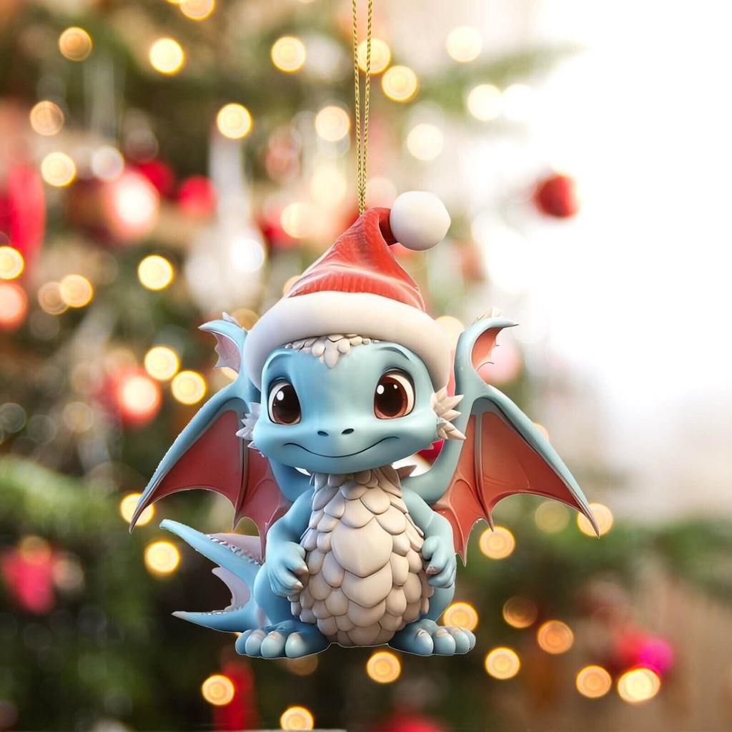 

Playful Acrylic Christmas Ornaments Colorful Dinosaur Decorations For Festive Auto Accents 10