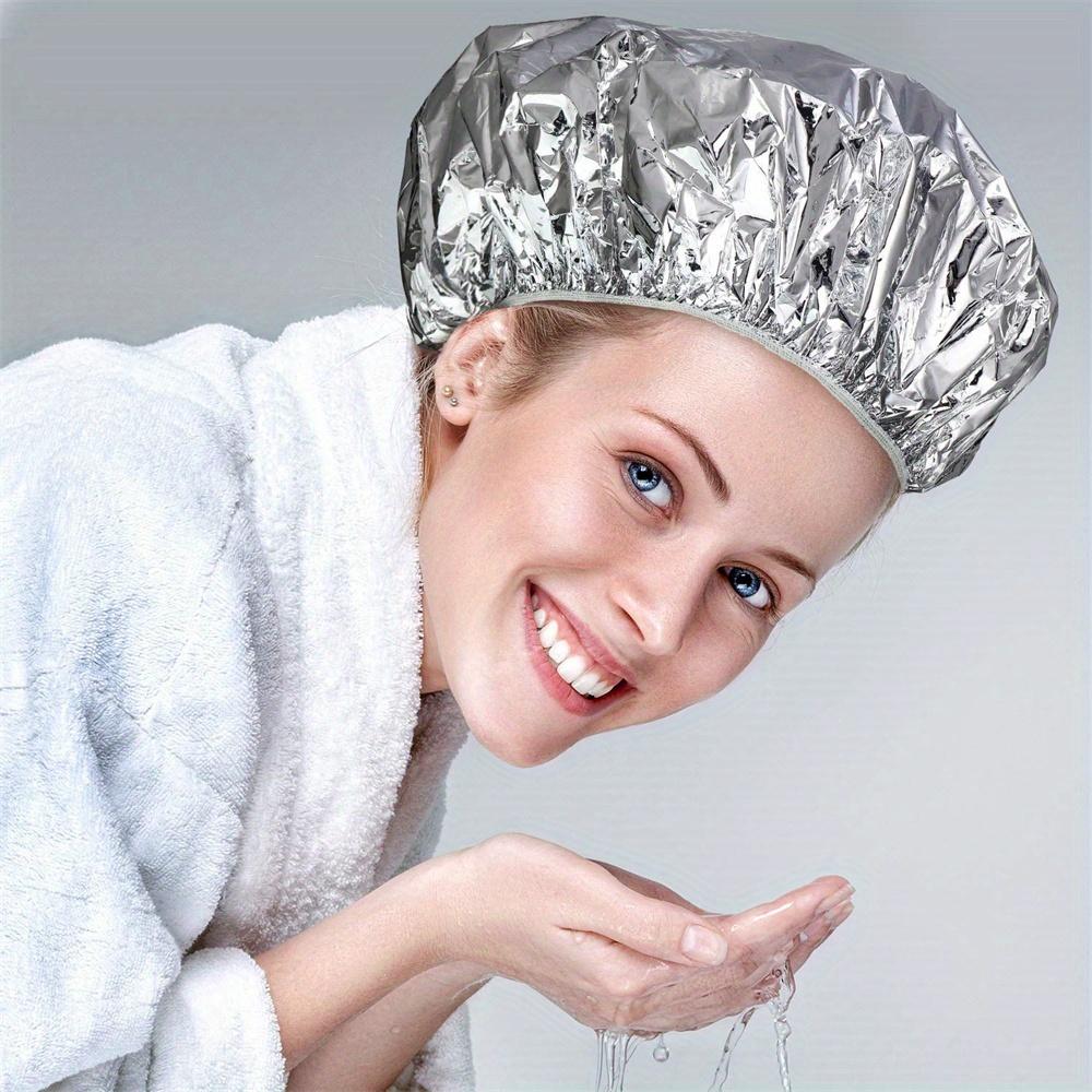 12 pcs/pack Deep Conditioning Caps Aluminum Foil Reusable Hair Processing Caps Hair Coloring Shower Caps for Home Salon Use