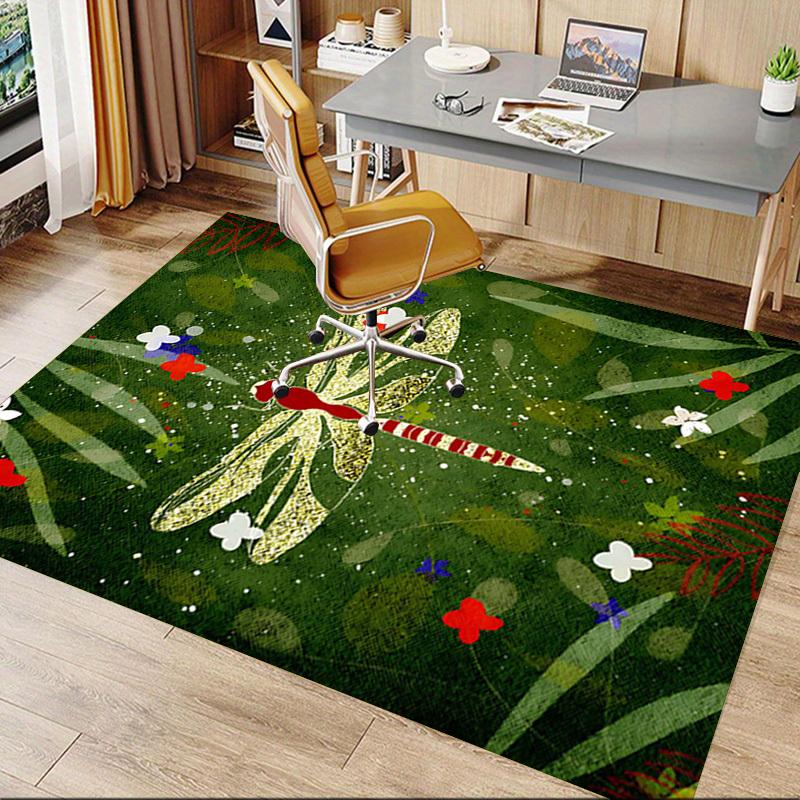 1PC Dragonfly Flowers Extra Large Non Slip Floor carpet, Office, family, bedroom, Studio   Large Area Rug Indoor Rugs, , Vibrant Colors