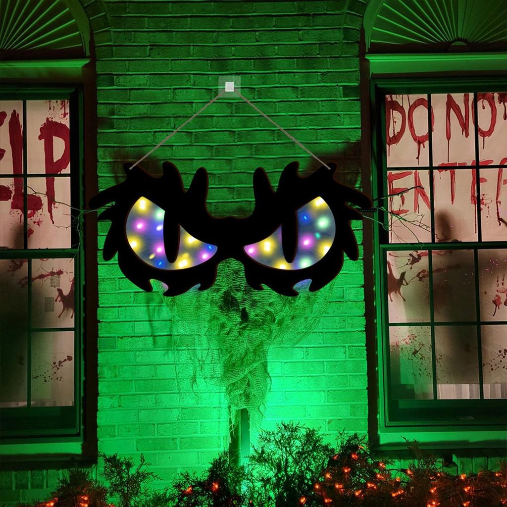 Halloween Decorative Like Eye Lights, Wooden Halloween Eye Lights, Suitable For Home, Walls And Window