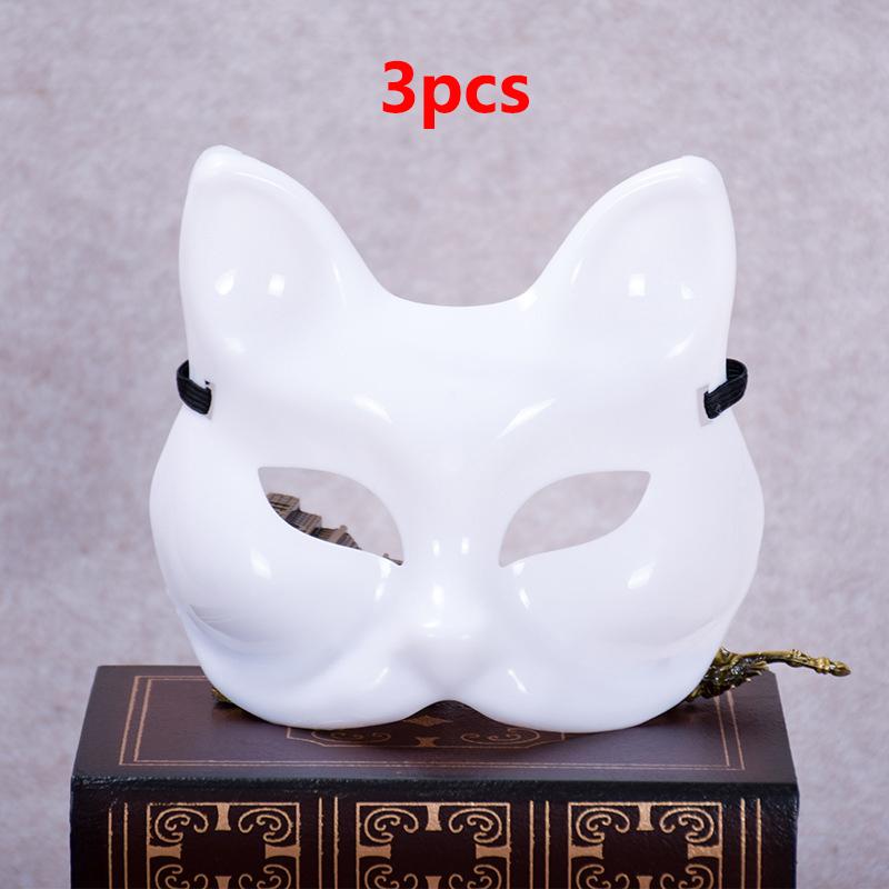 1/2/3-10 Stück Maskenball Katzenmaske Leere Maske Katze DIY Maske Tier Halbmaske Bemalbare Leere Maske Party Cosplay Zubehör