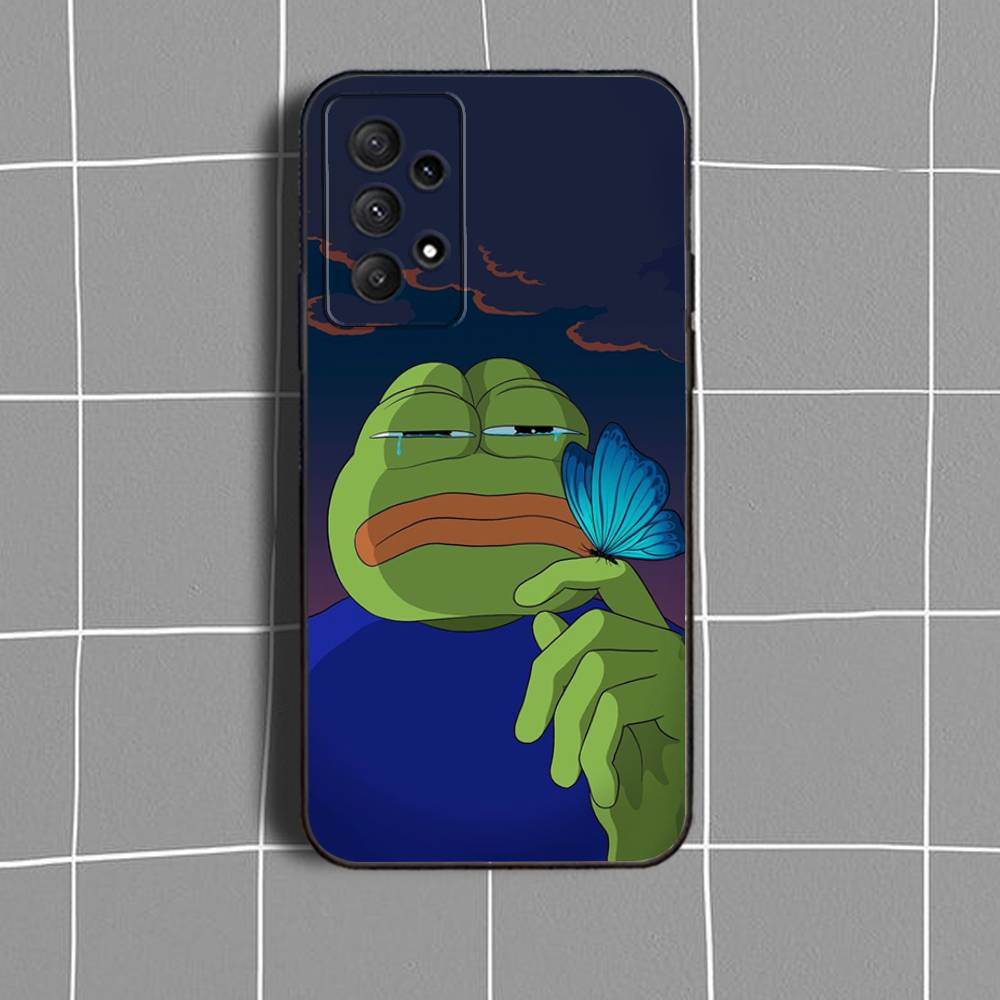 P-Pepe F-Frog Funny  Phone Case For Samsung Galaxy A73,31,32,72,41,53,52,71,22,5G,Note,J7,8,9 Soft Black Cover