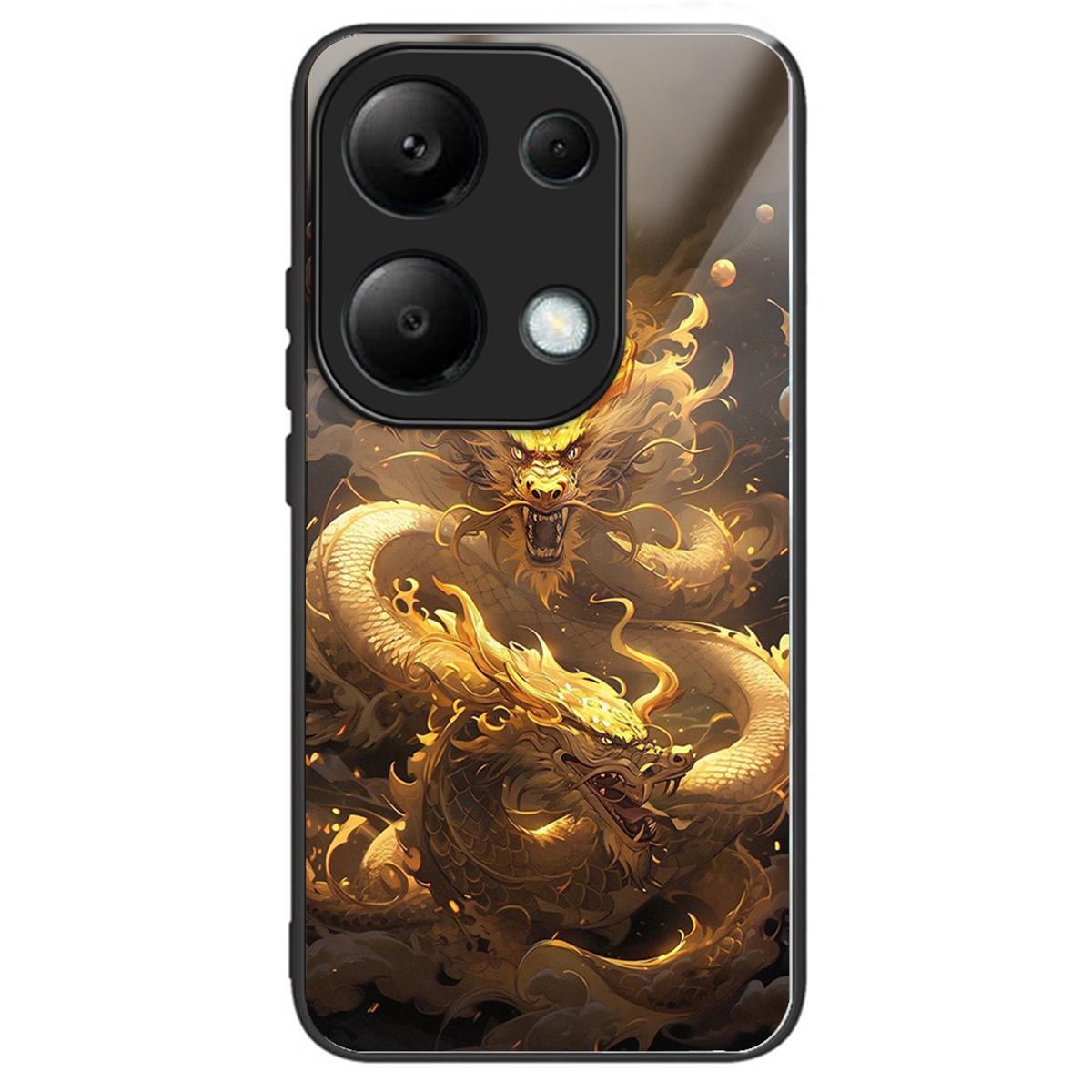 

For Xiaomi Redmi Note 13 Pro 4G/Poco M6 Pro 4G Case Tempered Glass TPU Drop-Proof Phone Cover Pattern Printing Style D