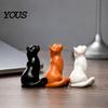 Abstrakte Katzenskulptur Dekor Modern Minimalistisch Figur, Ornament, Harz Künstlerische Tierfigur Skulptur für Zuhause Wohnzimmer Schlafzimmer Büro