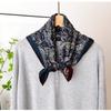 Vintage Fashion Genuine Silk Wool Scarf for Women, Double-sided Different-colored Silk Wool Square Scarf 1116 New 61cm Shawl and Neck Scarf for Women