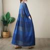 Real Shot Summer New Cotton and Linen Literary Loose Round Neck Short Sleeve Bohemian Medium and Long Dress Women