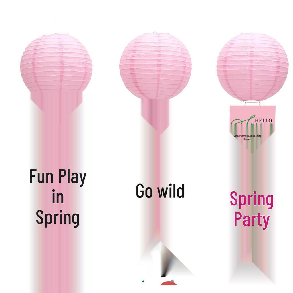 Spring Scene Green Lantern Decor Set for Mall Lobbies, Outdoor Tourism, and Photography Backdrops