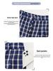 Women's Blue Plaid High-Waist Wide-Leg Summer Pants: New 2026 Fashion, Casual, Floor-Length Drape Design.