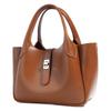 New hand-held cowhide vegetable basket genuine leather bag for women, simple design, elegant single-shoulder crossbody underarm bag
