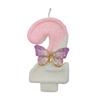 Creative Design Pink White Butterfly Number Candle Birthday Candle Cake Decoration Party Candle