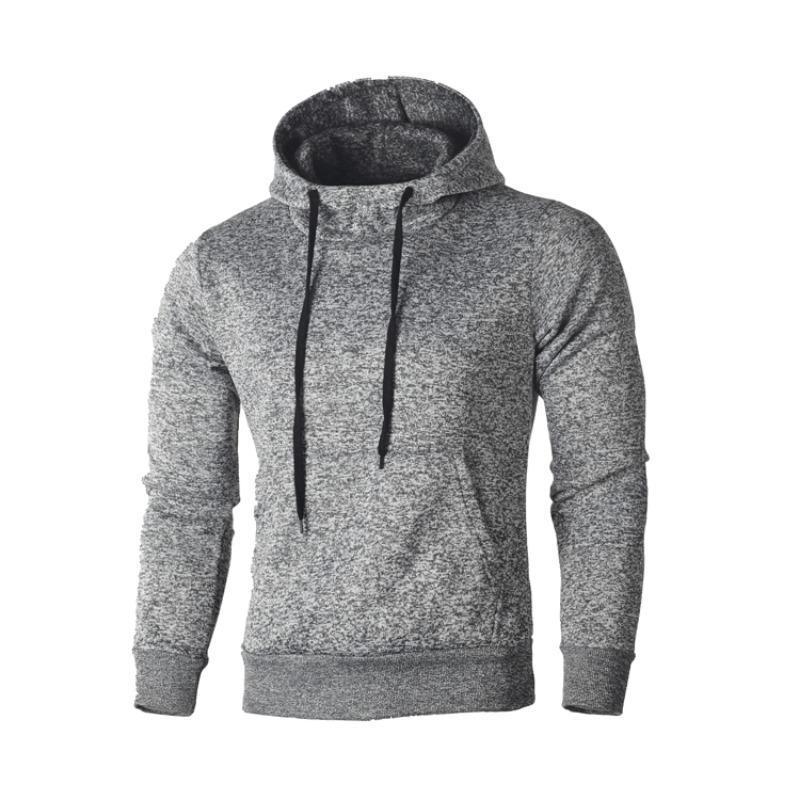 New Spring and Autumn Men's Fleece Hooded Sweatshirt Youth Trendy Pullover Men's Slim Sweatshirt
