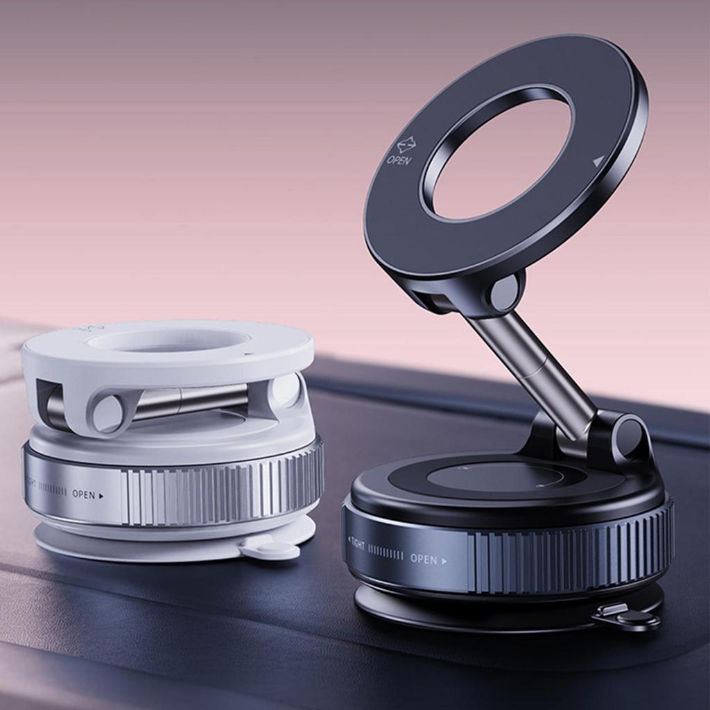 Vacuum Suction Magnetic Holder 360 Degree Adjustable Car Phone Holder Foldable Foldable Pocket Size Automotive Cellphone Stand