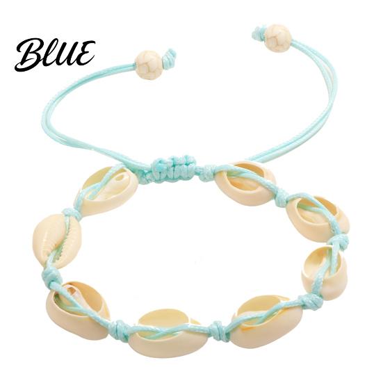 Summer Outfit Accessories Handmade Seashell Bracelet Natural Shell Boho Beaded Adjustable Chic Gift for Her Woven String Bracelet Women Beach