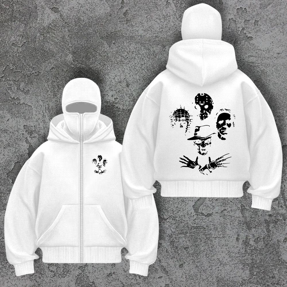 Trendy Brand Velvet Double Hat Unique Design Hooded Sweatshirt for Autumn and Winter, New Unisex Loose Y2K Sweatshirt