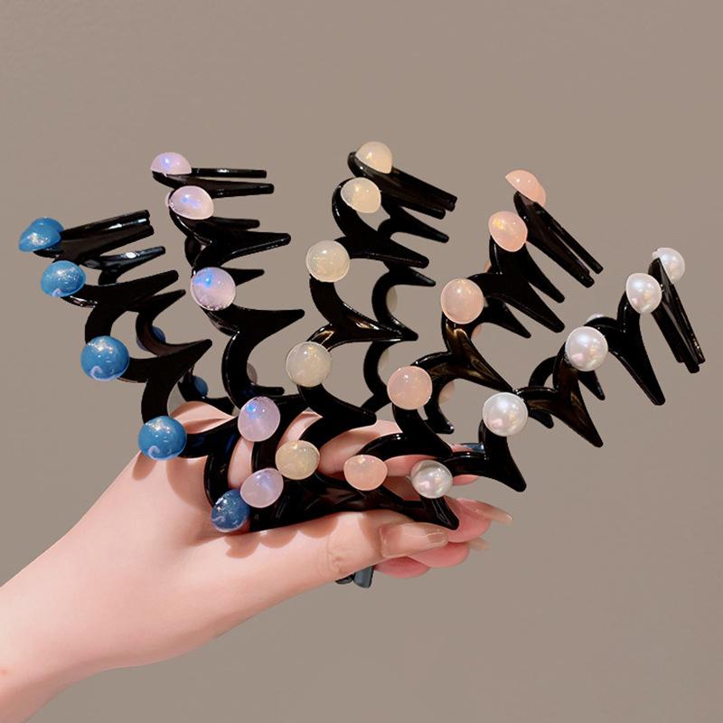Pearl Wave Toothed Headband For Women Girls Fashion Solid Color Non-Slip Hair Comb Zigzag Band Notched Headband Hair Accessories
