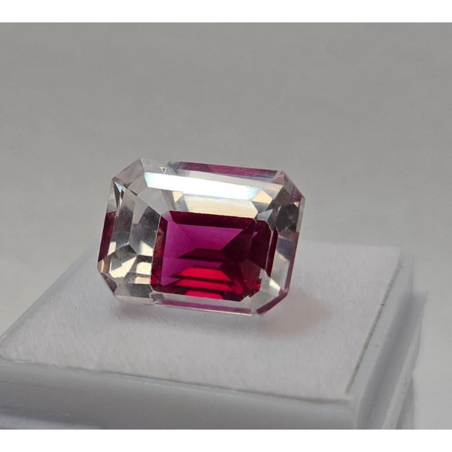 Emerald Cut Natural Pitambari Sapphire Bi-Color 16+ Ct Fabulous Gemstone