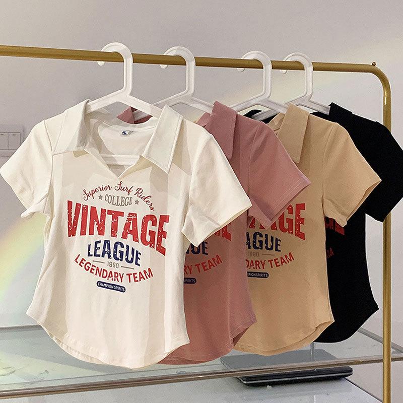 

2025 Summer Women s V-neck Slim Fit Waist-cinching Short Sleeve Polo Shirt - Trendy Design M (80-95 jin) білий