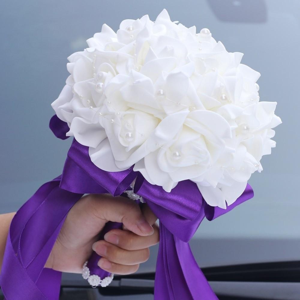 Silk Flowers Artificial Hand Bouquet Romantic Bridesmaid Bouquet  Wedding Accessories