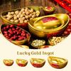27X17X12CM Creative Metal Crafts Feng Shui Auspicious New Year Golden Ingot Statue Lucky Wealth Ornament Home Decoration Gift