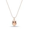 LeCalla S925 Sterling Silver Jewelry Rose Gold-Plated Owl Pendant Necklace for Teen Women 19” Chain