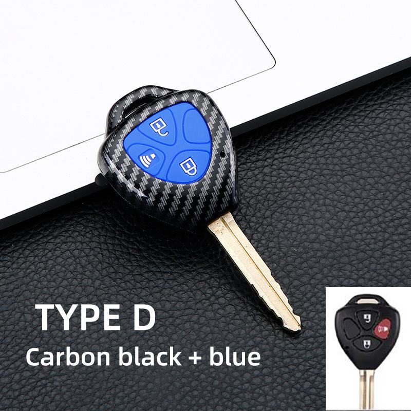 2/3/4Button Carbon Auto Key Fob Cover Case Fit For Toyota Auris Hilux Corolla Fortuner Prado Verso Camry Yaris Vitz Vios Ractis Rav4 208
