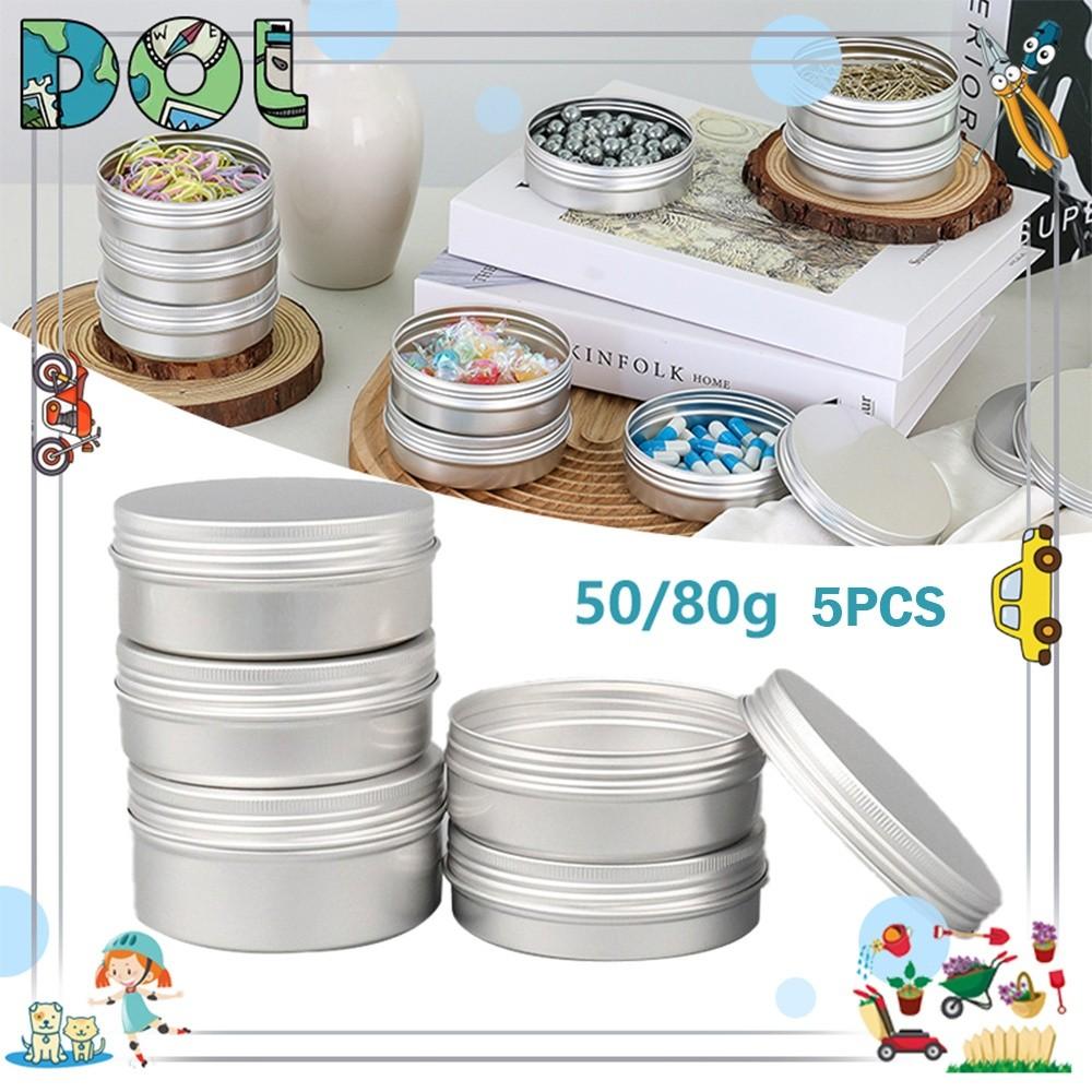 New Round Aluminum Tin Can Aluminum 50ML Capacity Metal Storage Jar 80ML Capacity Screw Lid Threaded Aluminum Box For Crafts
