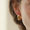 Ins Wind Colour Zirconia Earrings Light Luxury Polygonal Earrings Niche Light Luxury Temperament Senior Design Sense of Earrings Office Casual Daily
