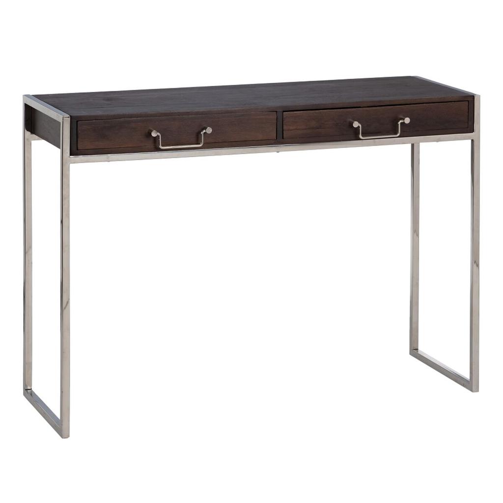 Entrance Furniture Metal Wood Brown Silver (3 Units)