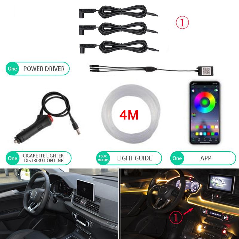 BLALION 1 In 13 Car EL Neon Strip Light Car Ambient Light Sound Control RGB LED Decorative Light Auto Interior Atmosphere