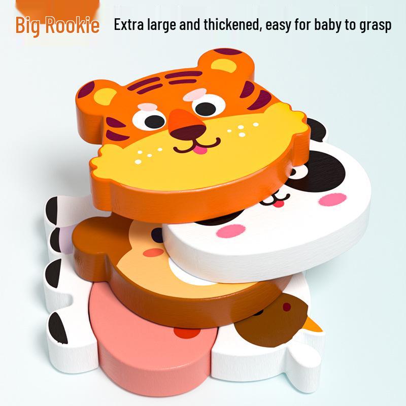 Wooden Animal Cognition Jigsaw Puzzle for Kids - Shape Matching Toy for Age 3+ Birthday Gift.