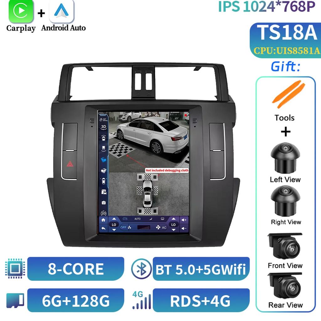 9.7inch For Toyota Prado 2014-2016 Android Auto Radio Car Radio Multimedia GPS Carplay Multimedia Navigation Screen Stereo GPS