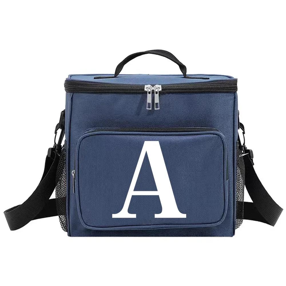 

Insulated Lunch Bags Thermal Organizer Handbag Cooler Box for Student Portable Waterproof Camping Storage Boxes White Pattern