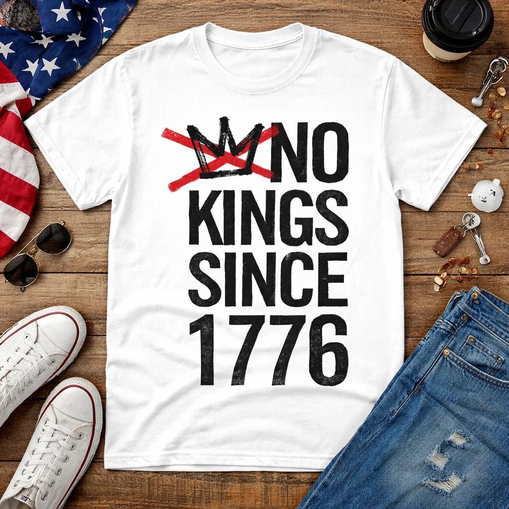 Freedom tshirt No Kings Since 1776 Tee Liberty USA Patriotic Graphic Tshirt 3XL