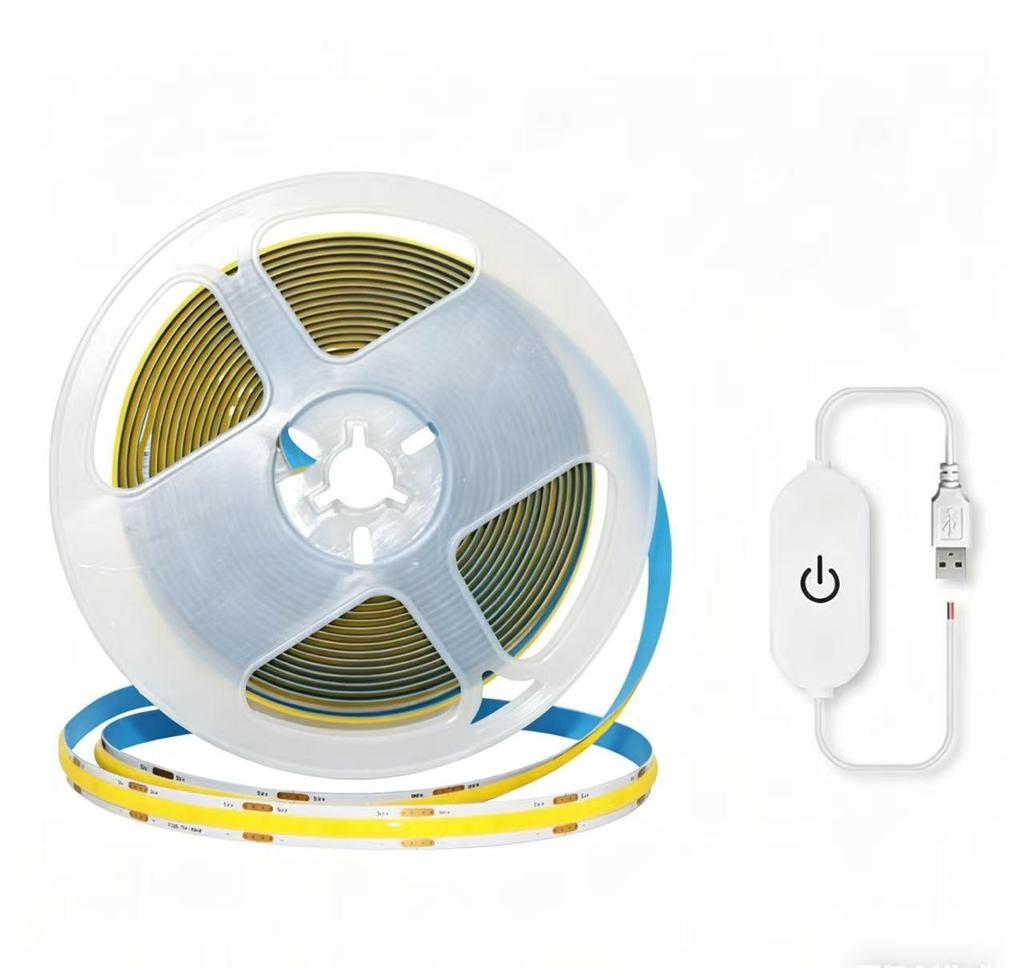 5V COB Waterproof USB LED Touch Light Strip, 8mm Low Voltage Hand Sweep Light Strip.