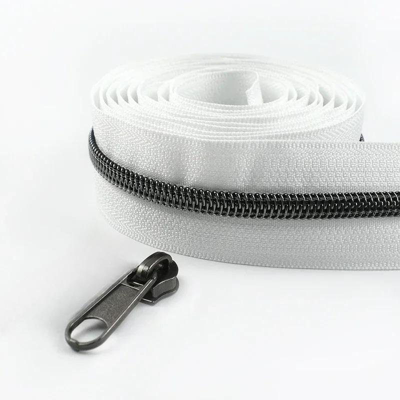 2/3/4/5M Meetee 5# Nylon Coil Zipper Tape + Zippers Slider Head for Garment Sewing Zip Closure Repair Kit Replacement Accessory