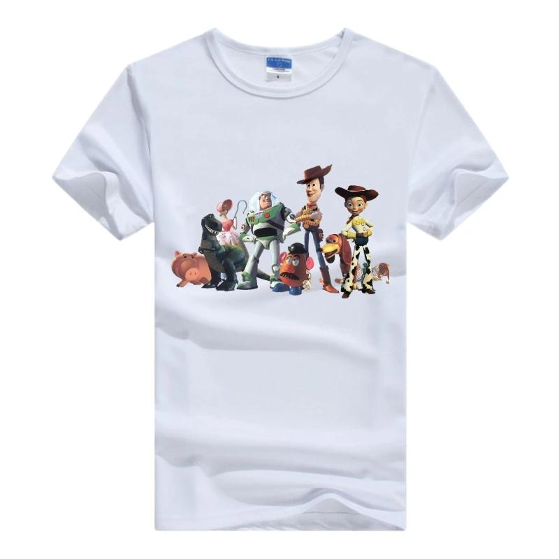 Disney Cartoon Toy Story Woman Tops White Clothes Short Sleeve Tee Oversized Friends 2024 Summer Blouse Grunge Y2K Mens T-shirts