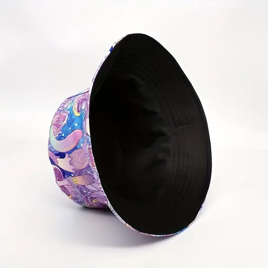 Fashion Bucket Hats for women Double Side Mushroom Design Summer Hats Outdoor Breathable Summer cap for Camping Traveling