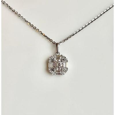 Used Final Price Art Deco Cluster Necklace CZ