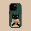 Cute Coffee Cat Matte Surface  Mobile Phone Case for iPhone 17 16 15 14 13 12 11 Air Pro Max Plus Colorful Cover