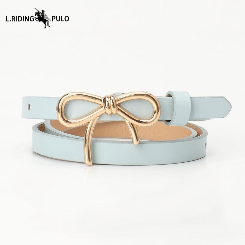 Bowknot Decoration PU Leather High-grade Thin Belt Clothing Matching Wear High-grade Women's Slim Belt