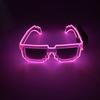 New Design Cool Glowing Mosaic EL Glasses Highly Eye-catching Wireless Eyewear NightClub Props Light up Accessories Neon party