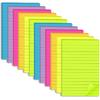(12 Pack) Lined Sticky Notes 4x6 in,Large Notepads with Lines,Ruled Stickies Super Sticking Power,Office School Memo Note Pads Bright Colors,Post On