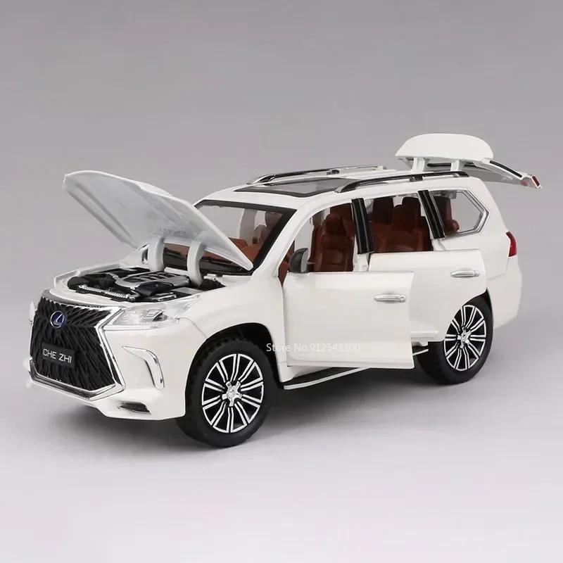 

1:24 LX600 LX570 SUV Alloy Car Model Toy Diecasts Metal Off-road Vehicles Pull Back Sound Light Simulation Toys Childrens Gifts