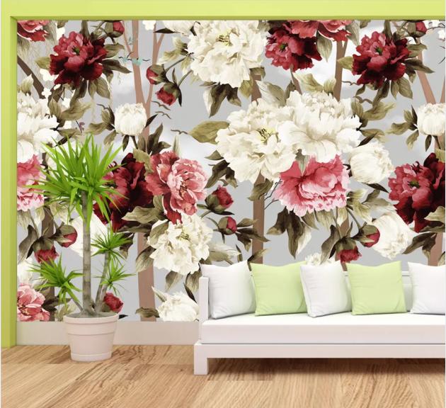 Removable Floral Rose Wall Papers Home Decor Girl Wallpapers For Living Room Creative Home Mural