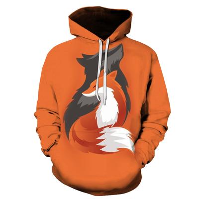 Zvieracia líška s kapucňou Pánska Dámska Módna 3D potlač Mikina Ležérny Nadrozmerný Pulóver Hip Hop Harajuku Pár Streetwear Mikiny