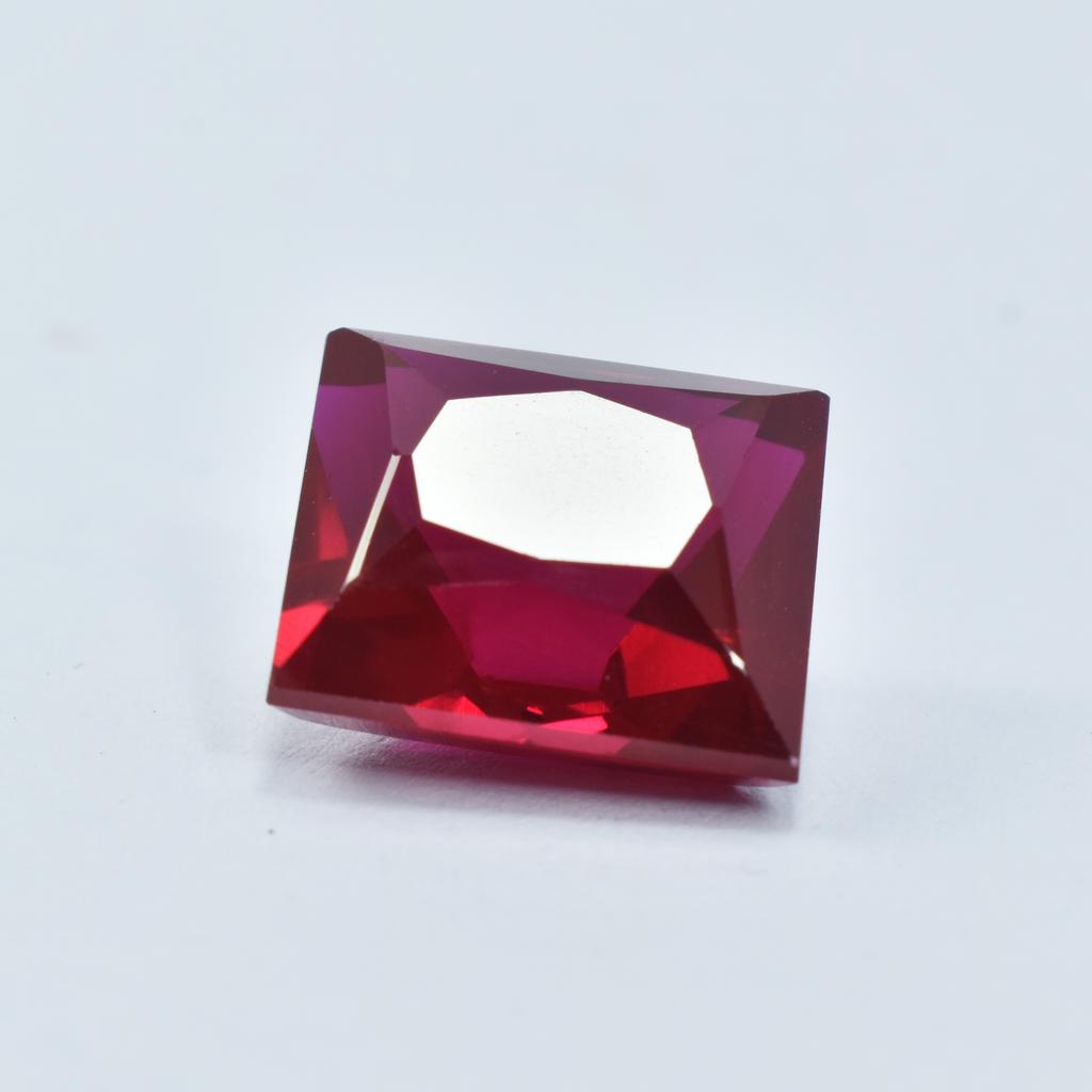 Natural 15.50 Ct RED Brilliant Ruby Rare Emerald Shape CERTIFIED Loose Gemstone.