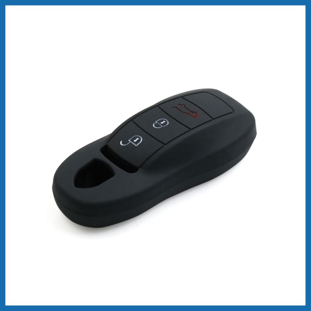 Schwarzes Silikon Keyless Entry Auto Fernbedienung Schlüsselanhänger Hülle Abdeckung Schutz für Porsche Macan Panamera Cayenne Artikelersatz